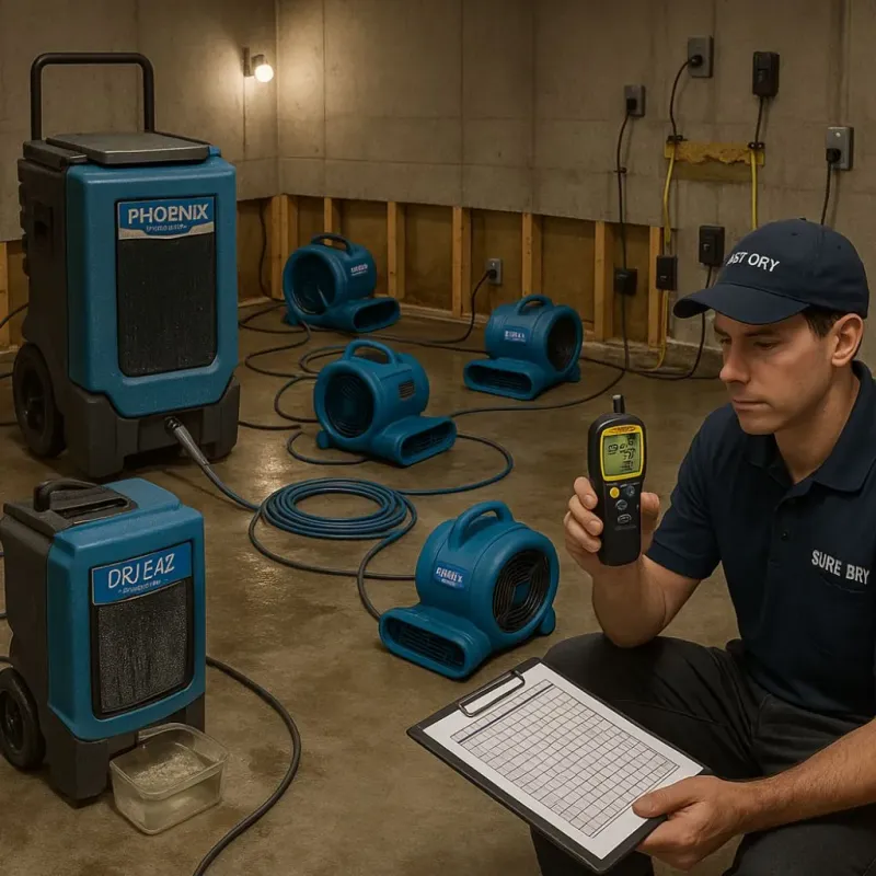 Structural Drying and Dehumidification process in Keystone Heights, FL